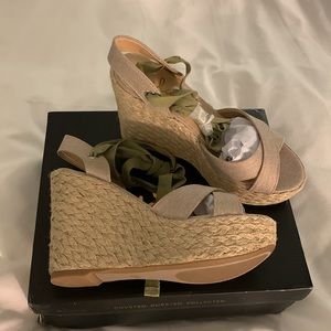 NWT wrap ankle wedge sandals